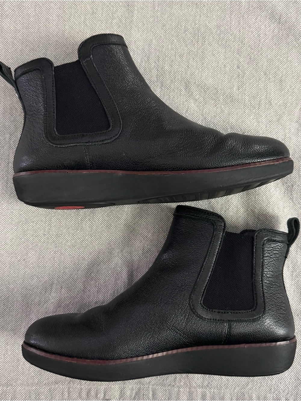 FitFlop Women's Black Leather Chelsea Ankle Boots - Picture 6 of 10